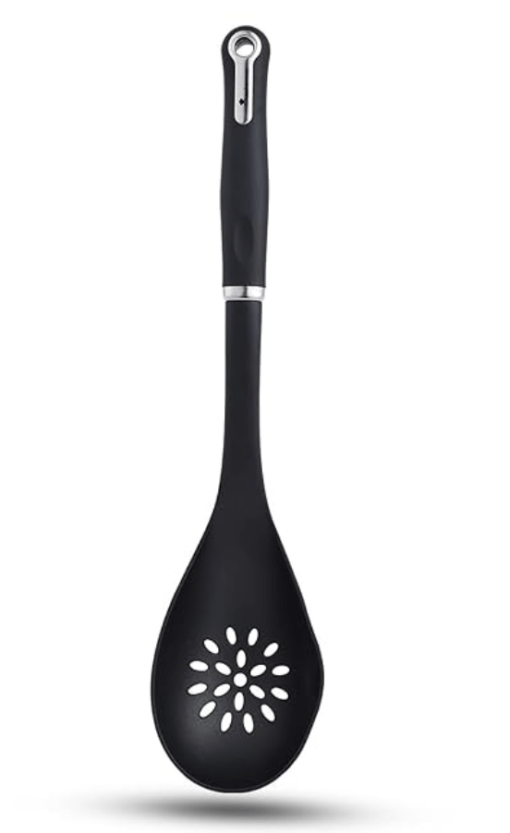 BERGNER Master Pro Nylon Slotted Spoon (Black), Standard